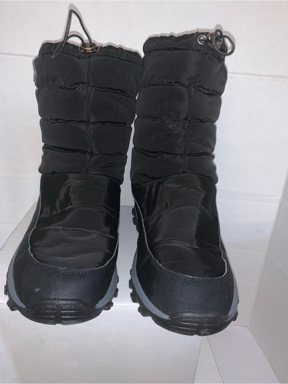Sporto Black Quilted Pull-On Winter Boots